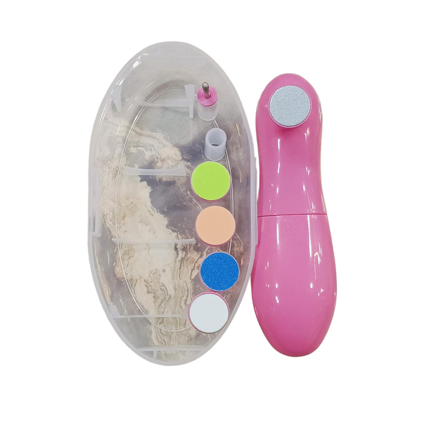 Baby Nail Trimmer Electric, Low Noise Newborn Safe Nail Clipper Kit with Light and Replaceable 6 Grinding Heads, Hand-Holding Care Polish and Trim for Infant Toddler Adults Toes Fingernails, Pink