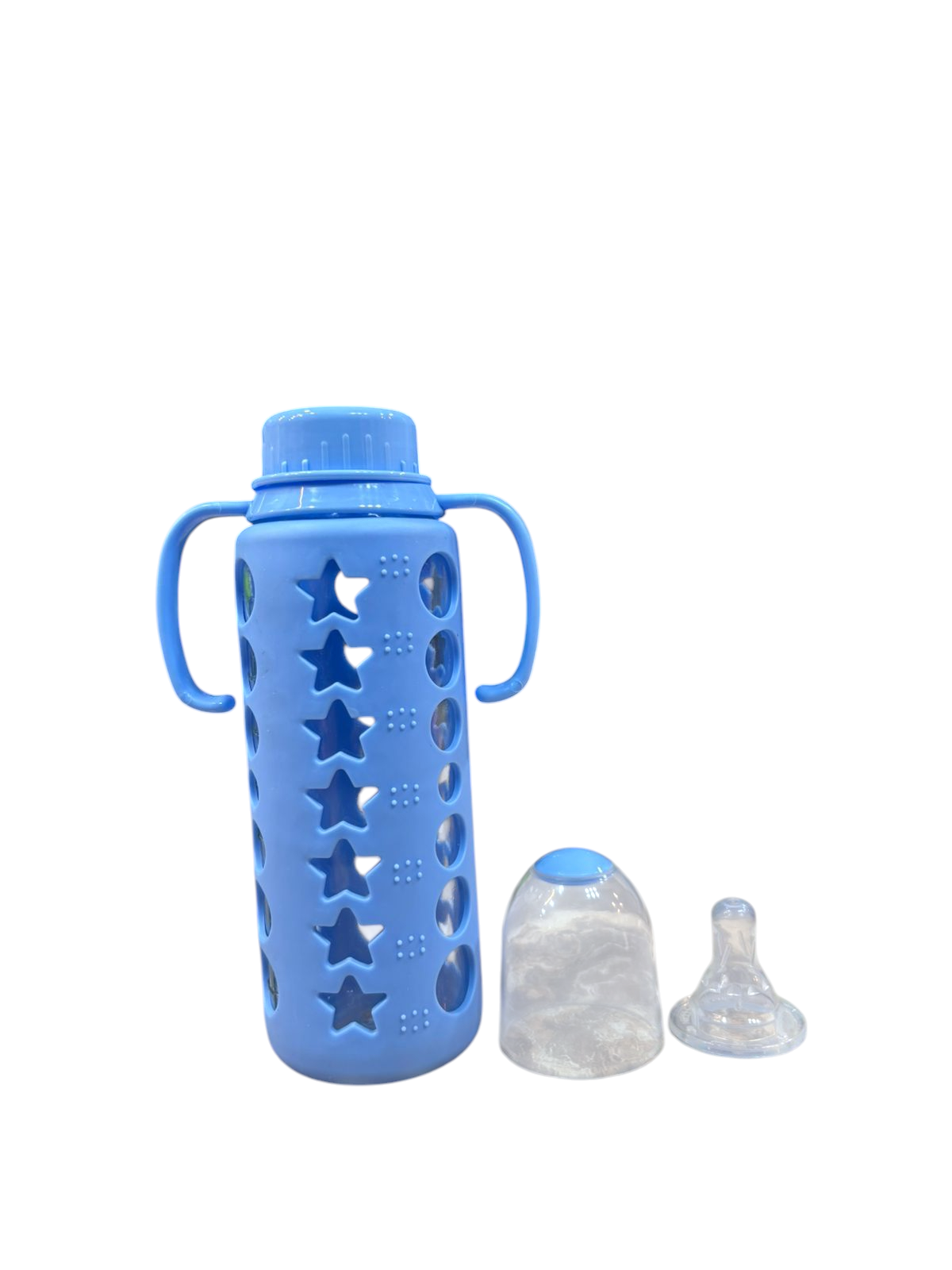 Feeding Bottle for Baby/Feeder for Newborn | Super Soft Flow Control & Anti Colic Nipple for Infants/Toddlers with Handle - Blue 240ml