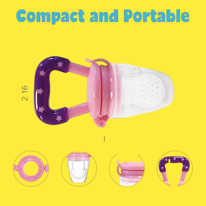 Baby Fruit Feeder – Silicone Food & Fruit Nibbler with Extra Mesh, Soft Pacifier Feeder & Teether for Infants, Bunny Design