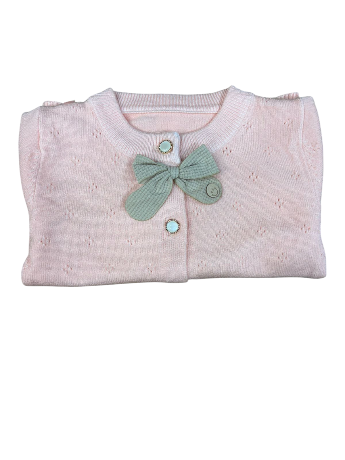 Little Girls' Sweater Puff Sleeve Crew Neck Kids