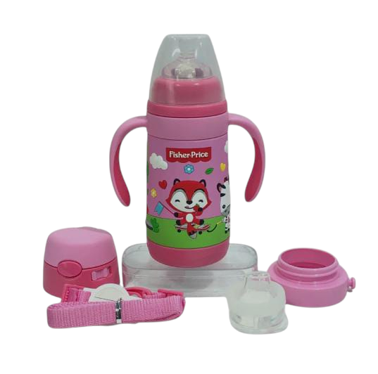 3-in-1 Stainless Steel Feeder & Kids Water Bottle Set with Strap | Hot & Cool.