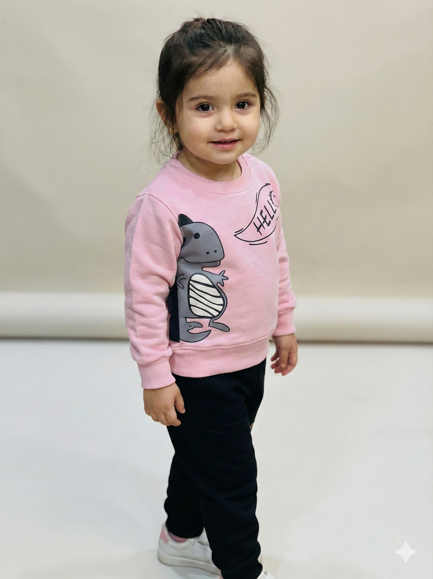 Girls suit pink and black pant