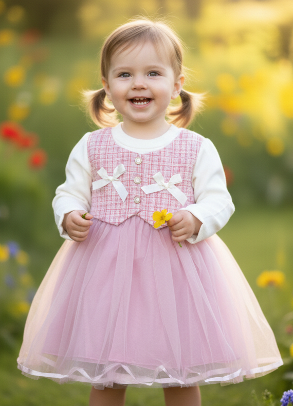 Disney Princess Girls Below Knee Casual Dress frock – Wah baby
