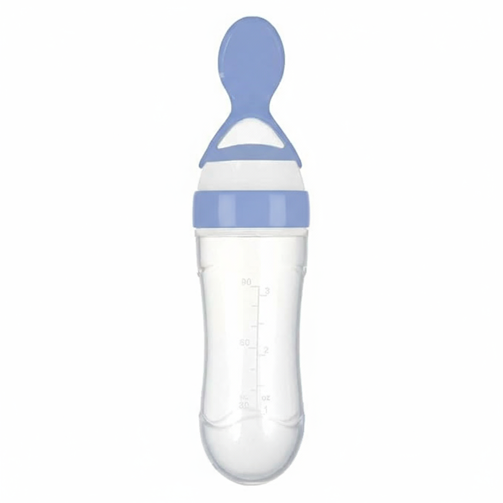 Baby love Feeding Spoon with Squeezy Food Grade Silicone Feeder Bottle, for Infant Baby, 90ml, BPA Free