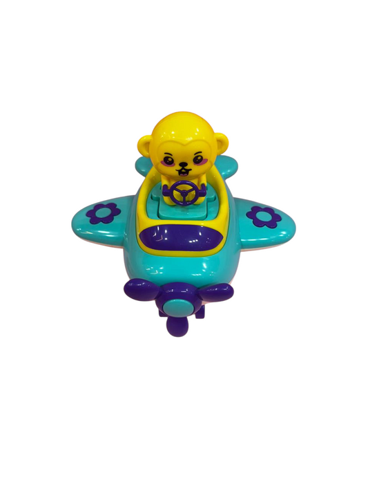 Unbreakable Four-Wheel Drive Friction Powered Diecast Push and Go Plane Toy