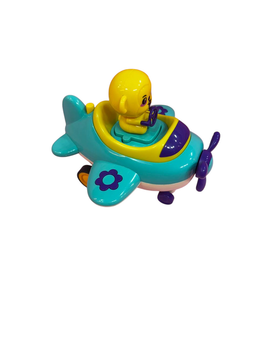 Unbreakable Four-Wheel Drive Friction Powered Diecast Push and Go Plane Toy