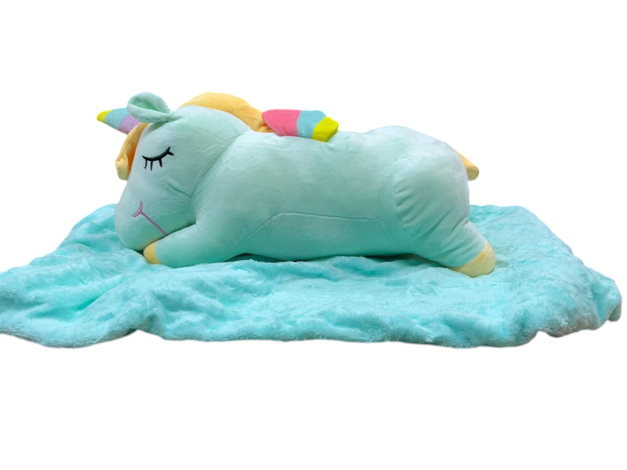 Unicorn Stuffed Animals 2 in 1 Blanket and Pillow Set, yellow, Full Unicorn Stuffed Animal Soft Plush