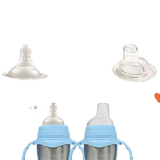 Baby love Baby Feeding Bottle in Stainless Steel High Grade Stainless Steel 2 in 1 Sipper and Feeding Bottle with Silicone Nipple for Baby (Orange- 240 ml)