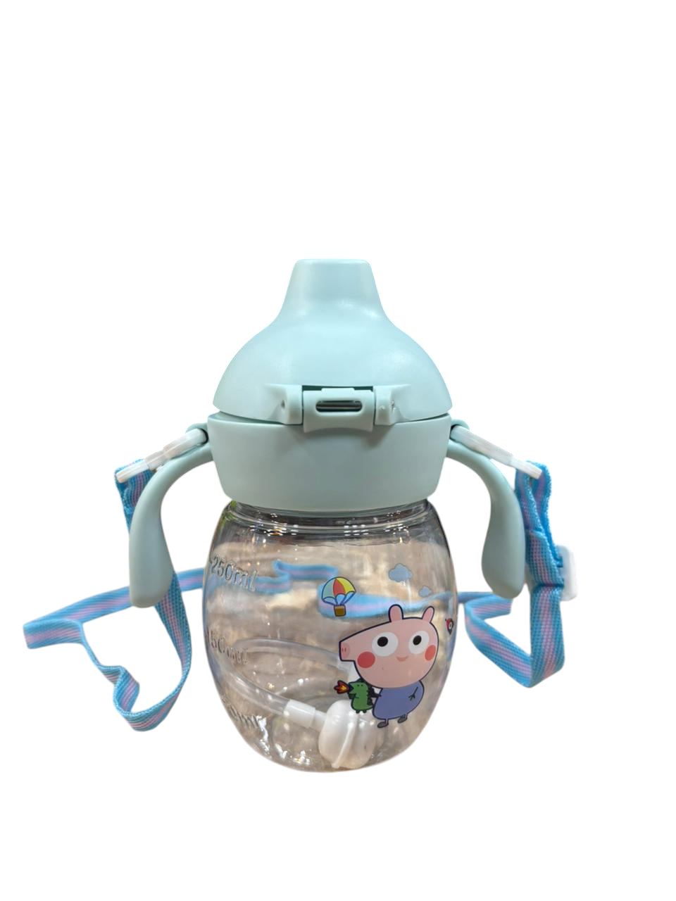 Baby Sippy Water Cup With Spout | Kids Training Handle and Strap | Learn Feeding Drinking Bottle | Anti-Choking With Ball | Kids Training Cup With Straw