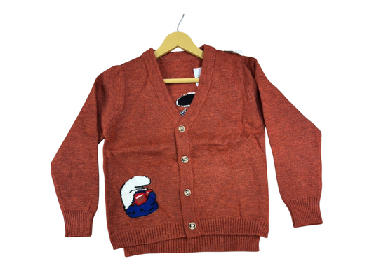 WAH BABY SWEATER | Front Open Button Cardigan for Boys & Girls | Soft Warm | Full Sleeves Knit Pullover for Infants & toddlers