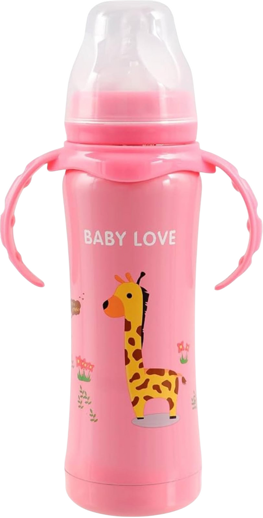 Baby Love Baby Feeding Bottle & Stainless Steel Thermal Insulation Milk Feeder - Sipper (240ml)