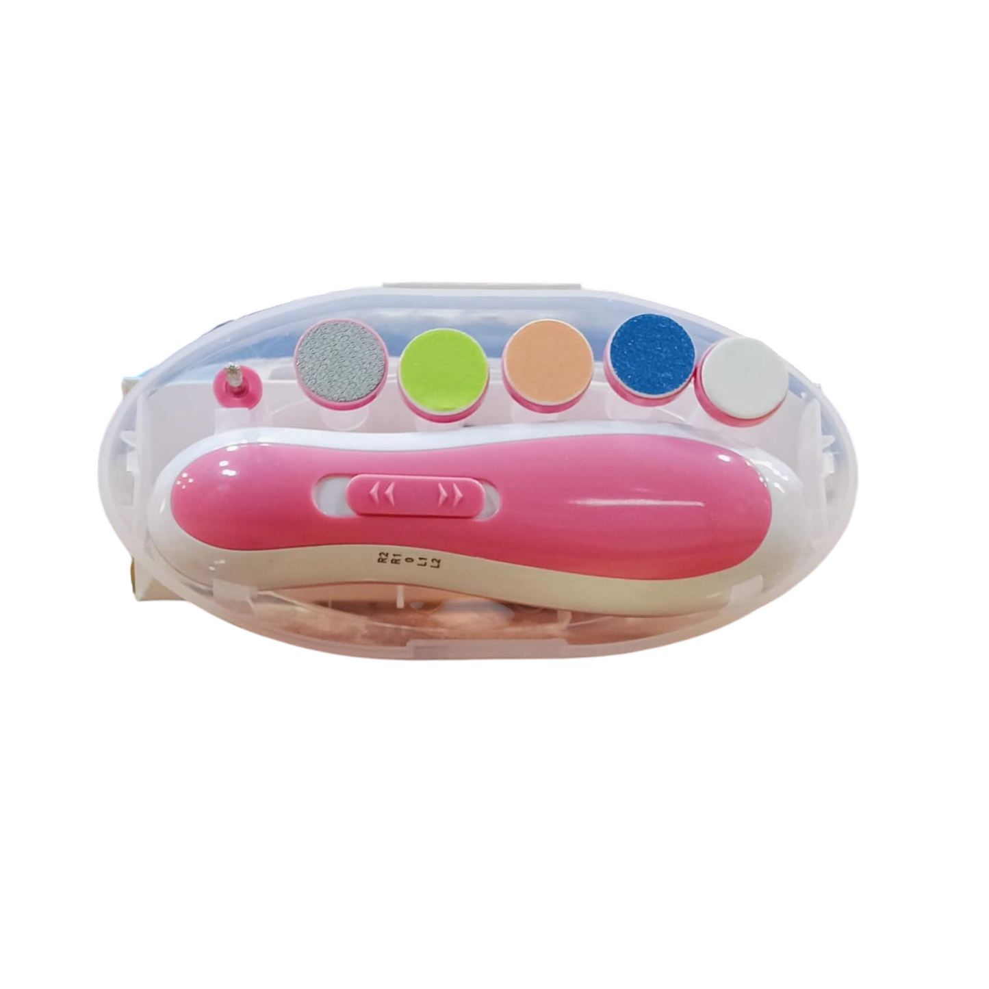 Baby Nail Trimmer Electric, Low Noise Newborn Safe Nail Clipper Kit with Light and Replaceable 6 Grinding Heads, Hand-Holding Care Polish and Trim for Infant Toddler Adults Toes Fingernails, Pink