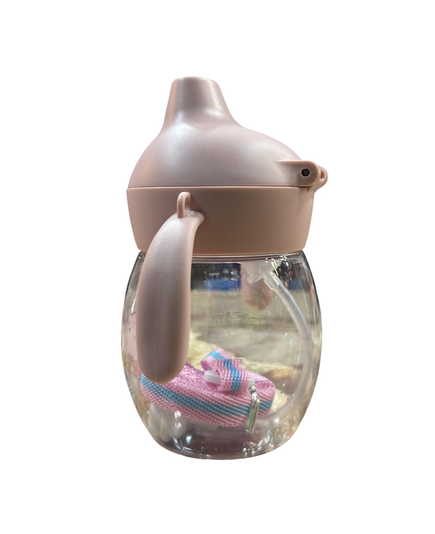 Baby Sippy Water Cup With Spout | Kids Training Handle and Strap | Learn Feeding Drinking Bottle | Anti-Choking With Ball | Kids Training Cup With Straw