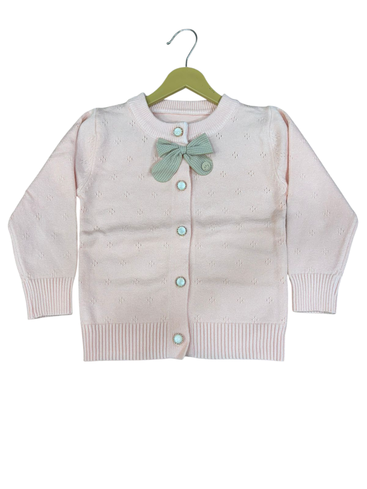 Little Girls' Sweater Puff Sleeve Crew Neck Kids