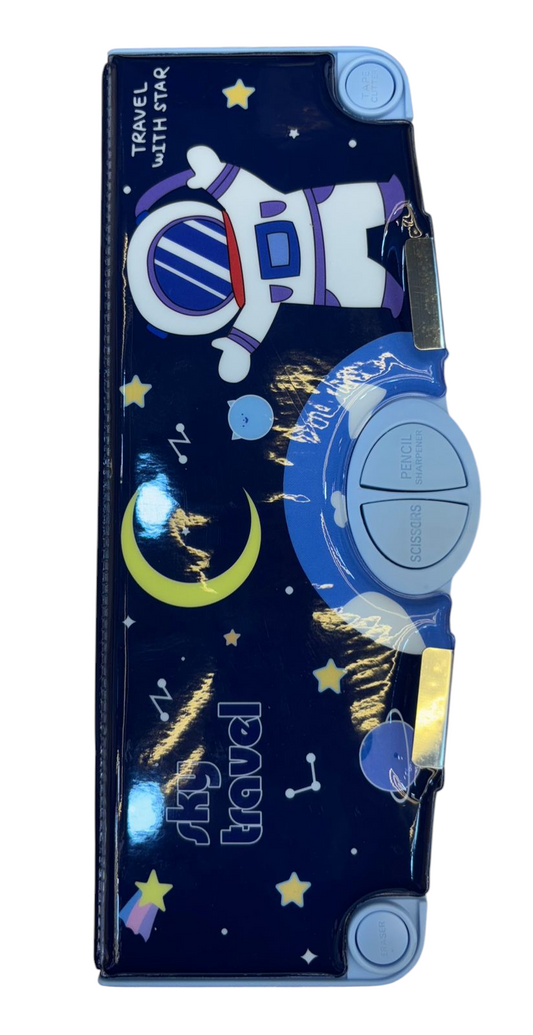 Headwqoll Space Theme Pencil Box for Kids, Multi Functional, Kids Pencil Box for Boys & Girls, Space Pencil Box for Boys, Magnetic Pencil Box