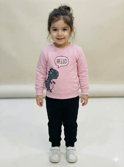 Girls suit pink and black pant