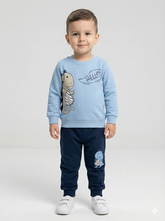 Boys suit full sky blue and navy blue