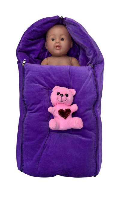 Baby Quilt & Sleeping Bag Cum Carry Bag – Soft, Cozy, Portable Baby Bedding for Newborns, Infants – 64x41 cm, Perfect for Travel, Stroller, and Sleeping Time