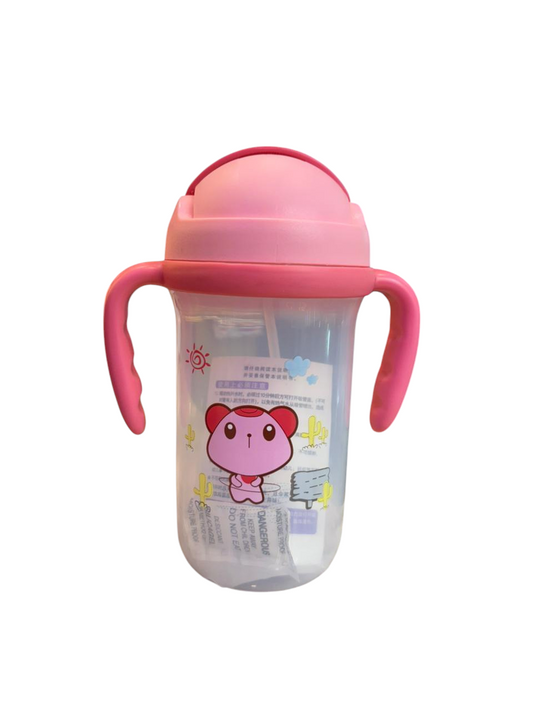 Baby Cute Stylish Bpa Free Unbreakable Sippy Cup (Sipper Kids Mug) Straw Sipper Infant PP Water/Juice Training Gravity Sipper Cup with Handlesl