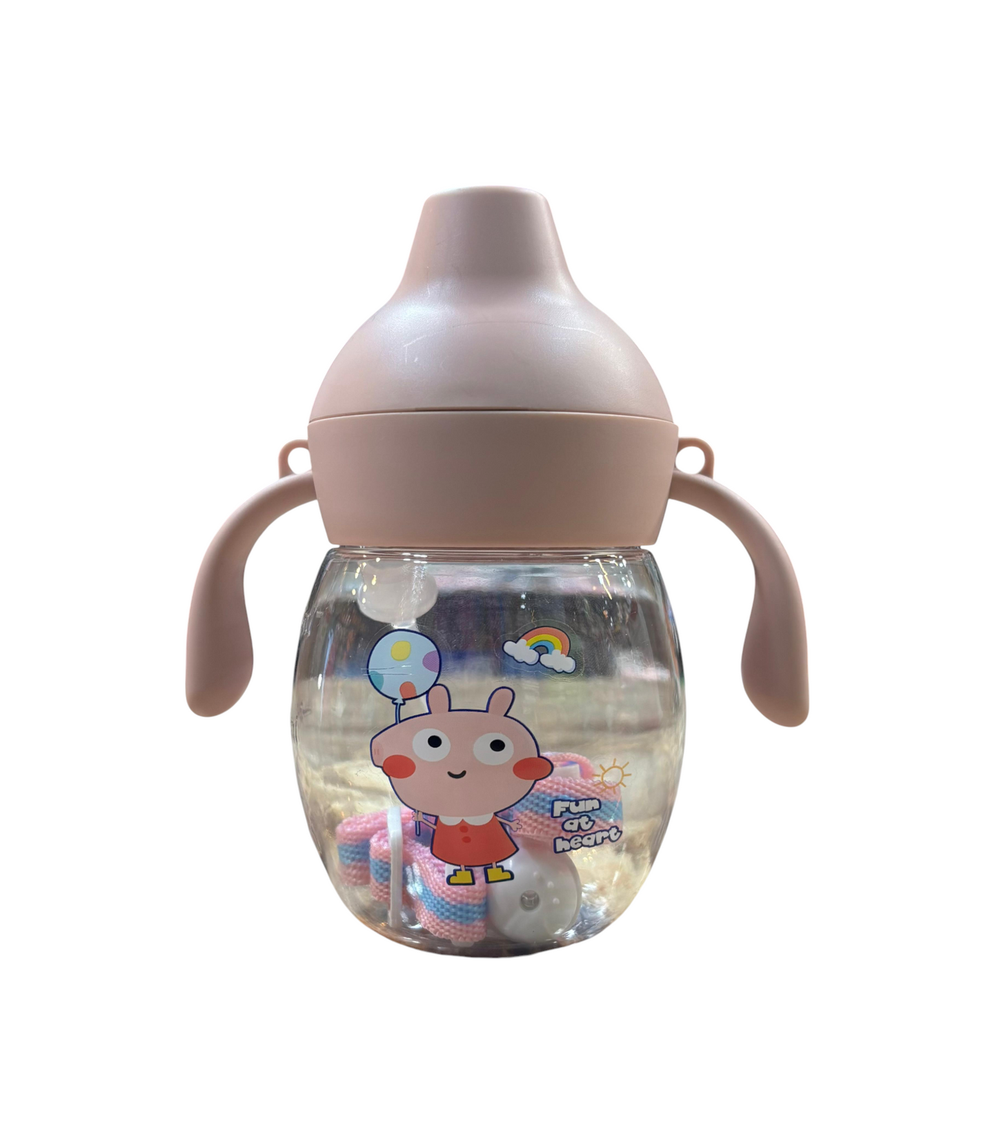 Baby Sippy Water Cup With Spout | Kids Training Handle and Strap | Learn Feeding Drinking Bottle | Anti-Choking With Ball | Kids Training Cup With Straw