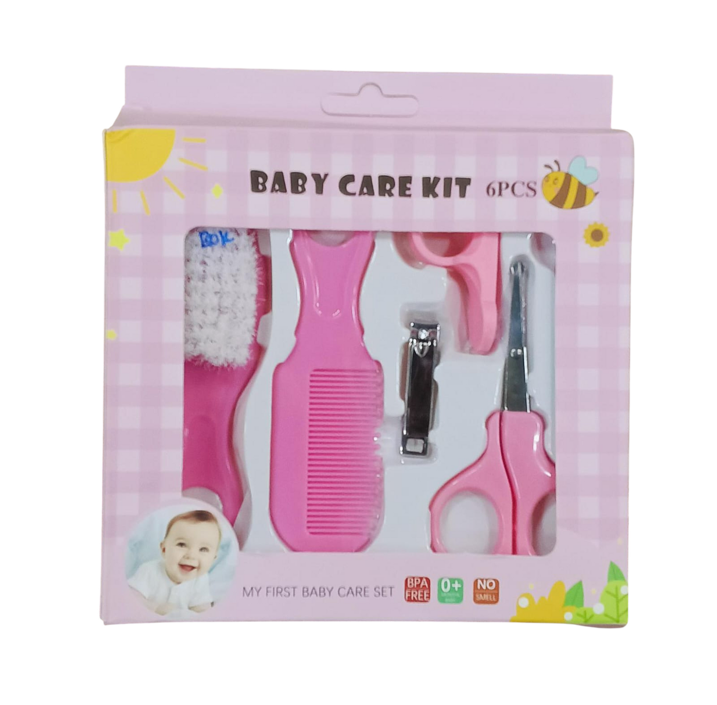 Baby care kit 6pcs Baby Health Care Kit Nursery Care Kit Baby Health Care Set Portable, Safety Cutter Baby Hair Brush Nail Kit Nail file for Nursing Baby care kit