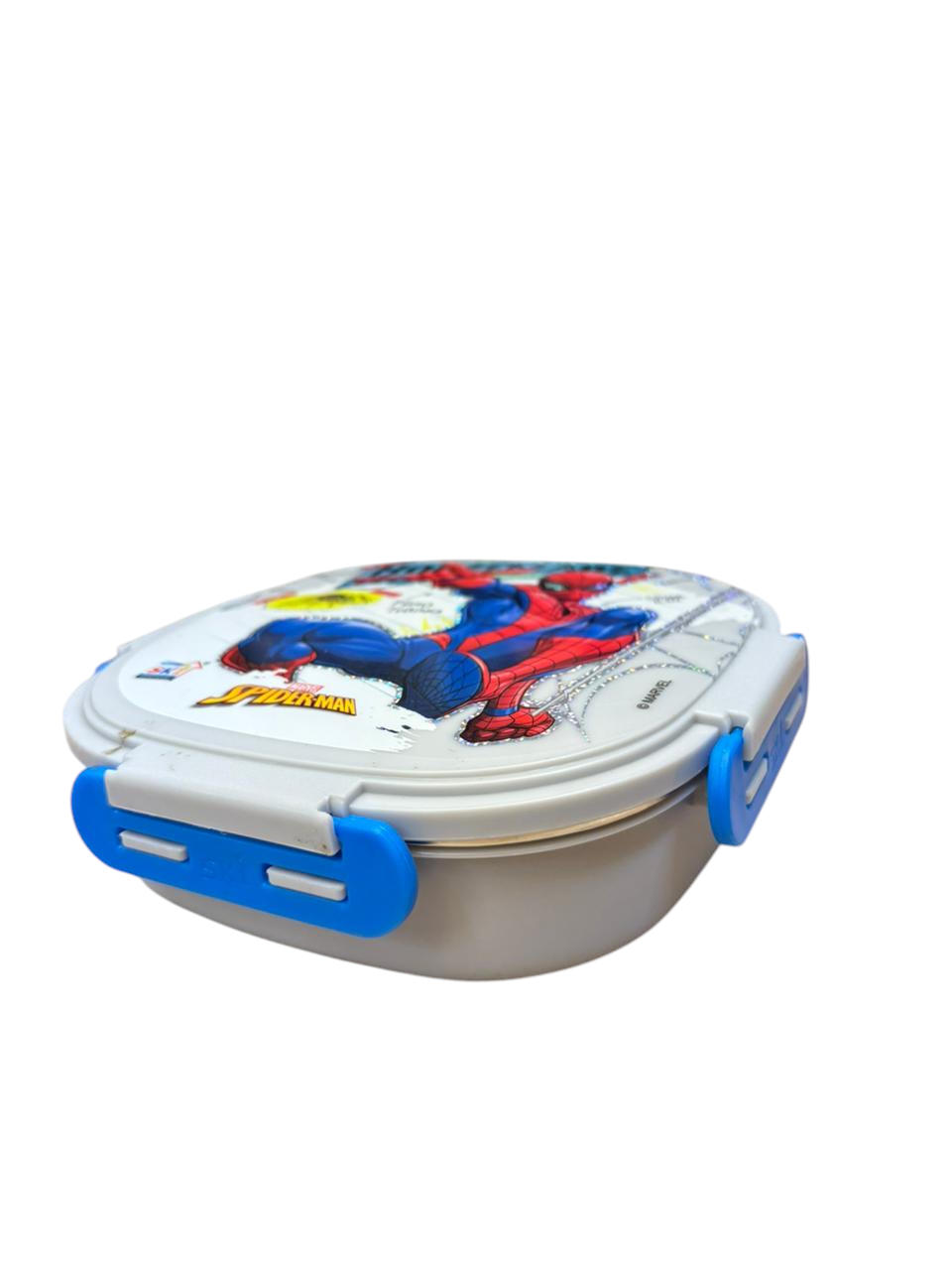 Spider Man Insulated 3 Grid Bento Lunch Box with Stainless Steel Inner & Steel Spoon