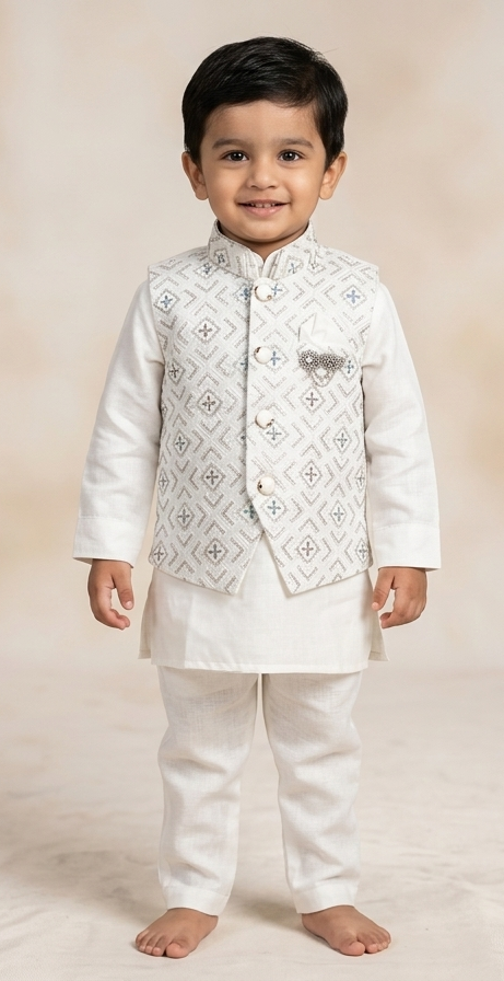 Boy's Cotton Striped Kurta